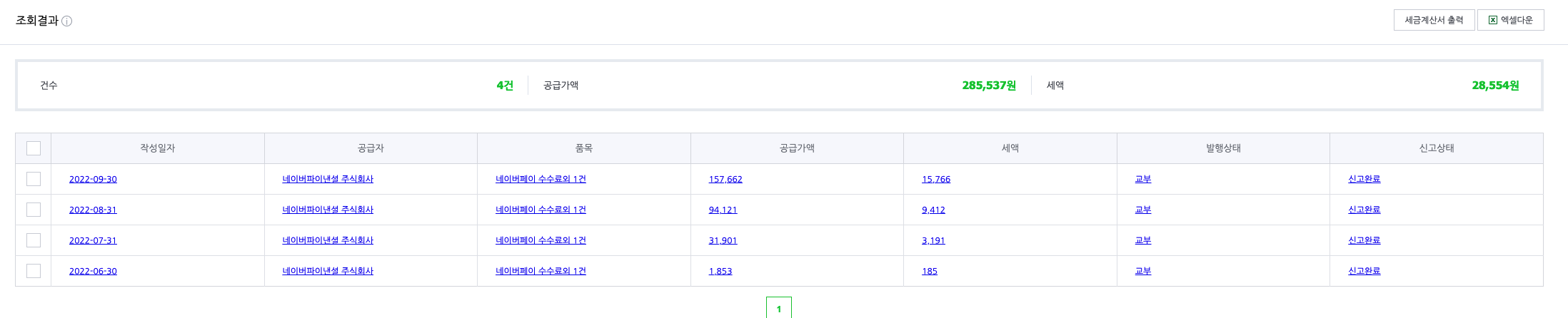 22년 유튜브 라이브 전 매출 현황