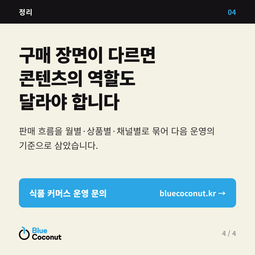 카드뉴스 4/4: 구매 장면이 다르면 콘텐츠의 역할도 달라야 합니다