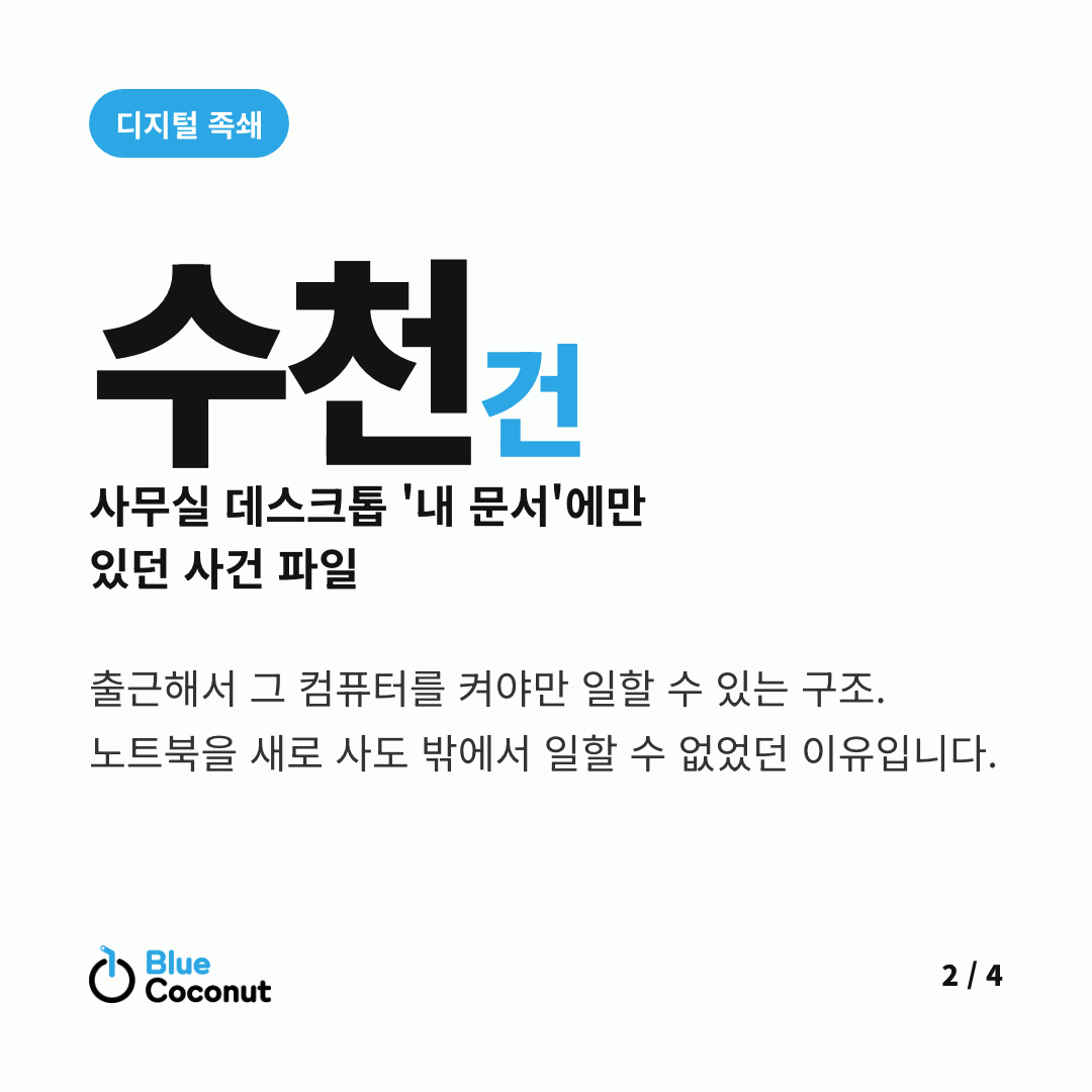 카드뉴스 2/4: 수천건 사무실 데스크톱 '내 문서'에만 있던 사건 파일