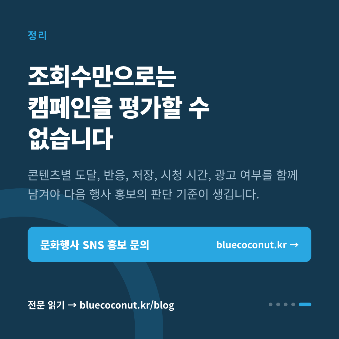 카드뉴스 5/5: 조회수만으로는 캠페인을 평가할 수 없습니다