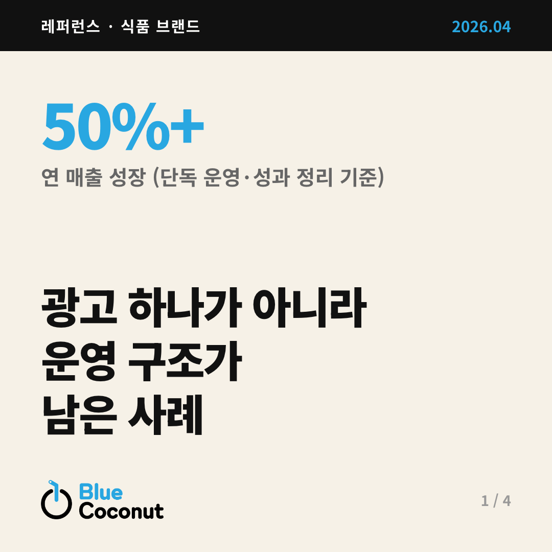 카드뉴스 1/4: 광고 하나가 아니라 운영 구조가 남은 사례