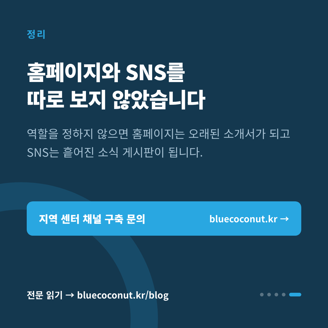 카드뉴스 5/5: 홈페이지와 SNS를 따로 보지 않았습니다