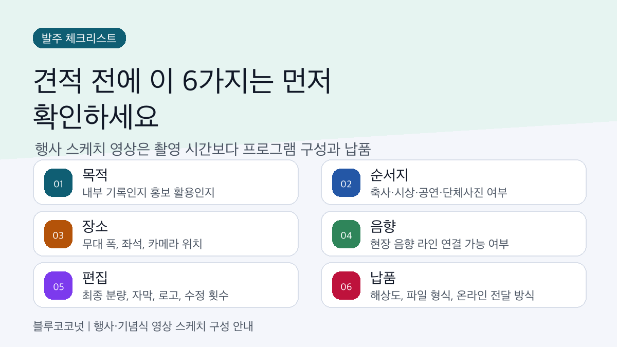 행사 영상 제작 견적 전 확인해야 할 6가지 체크리스트